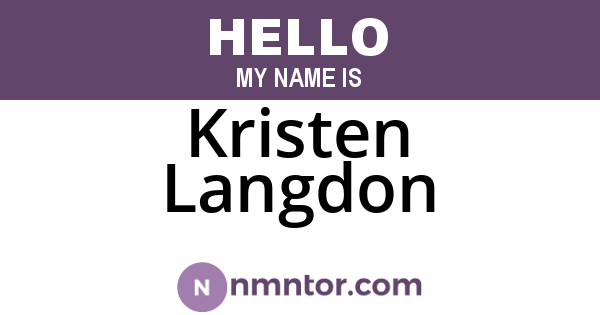 Kristen Langdon