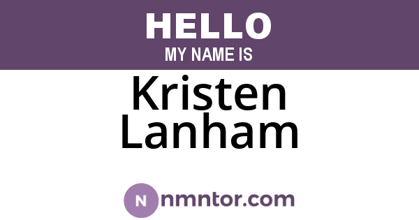 Kristen Lanham