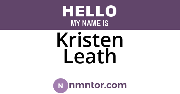 Kristen Leath