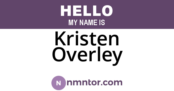 Kristen Overley