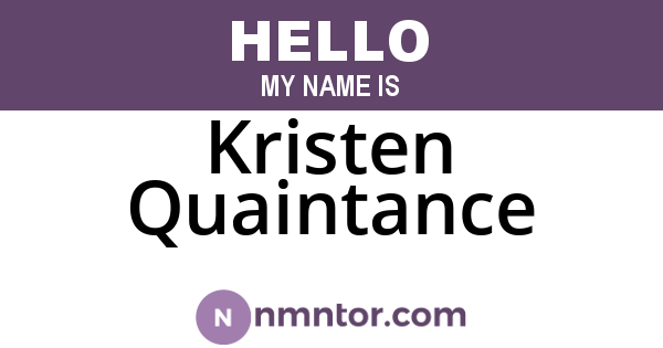 Kristen Quaintance