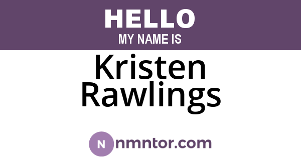 Kristen Rawlings