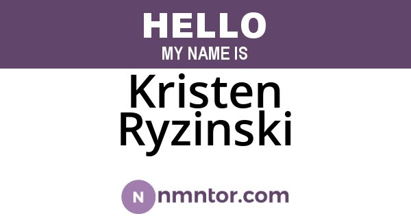 Kristen Ryzinski