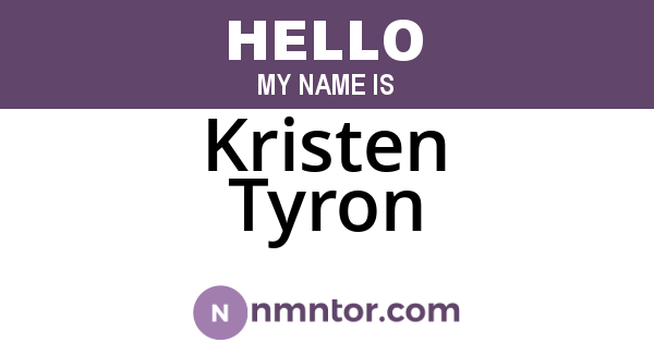 Kristen Tyron