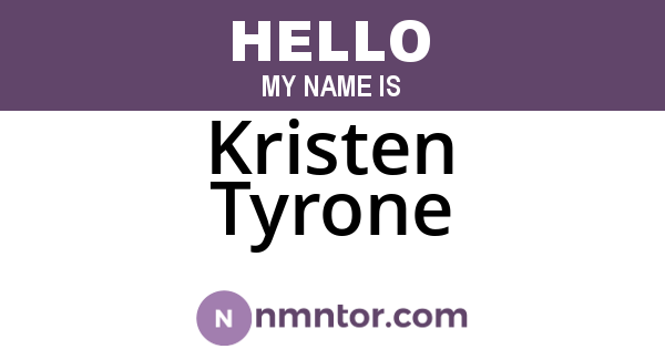 Kristen Tyrone