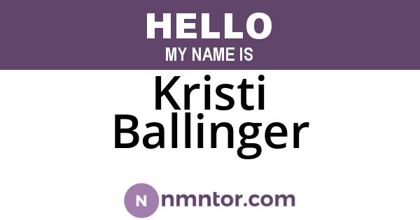 Kristi Ballinger