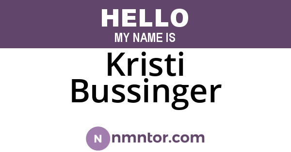 Kristi Bussinger