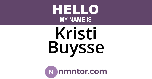 Kristi Buysse