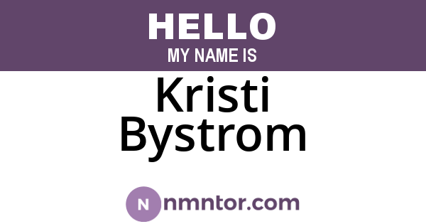 Kristi Bystrom