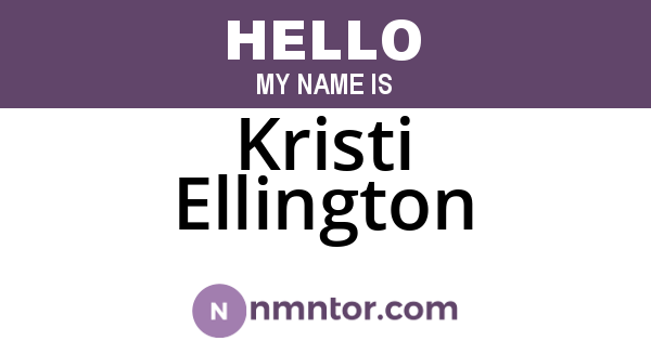Kristi Ellington
