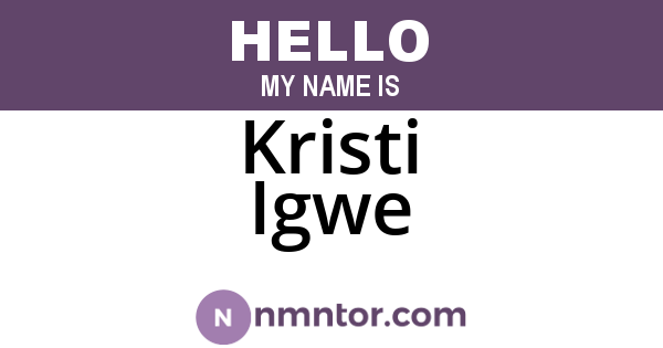 Kristi Igwe