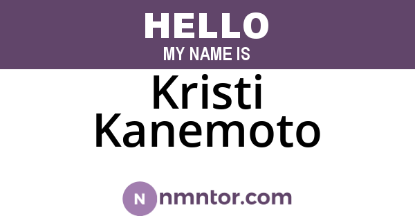 Kristi Kanemoto