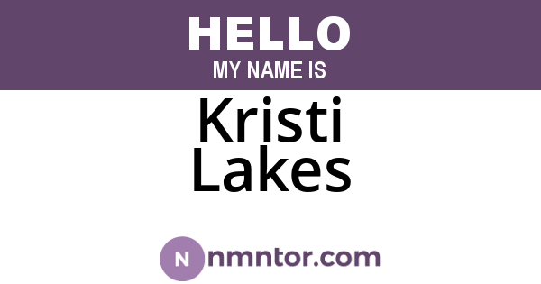 Kristi Lakes