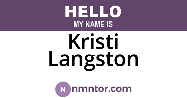 Kristi Langston