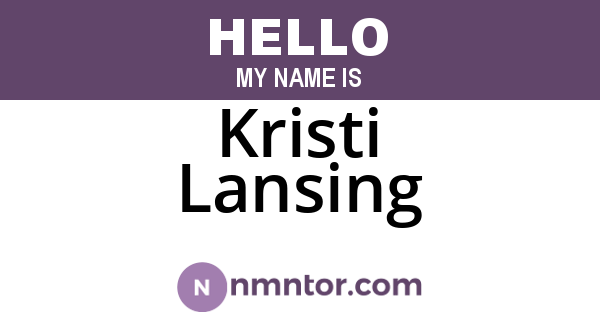 Kristi Lansing