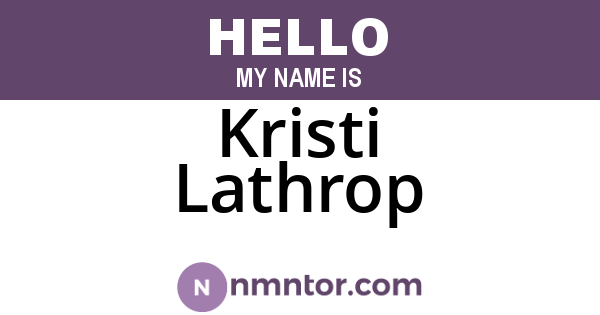 Kristi Lathrop