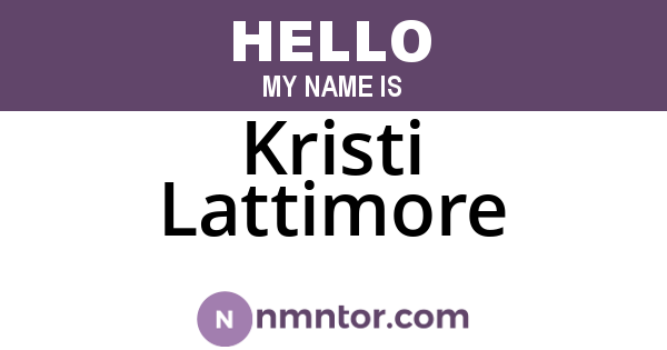 Kristi Lattimore