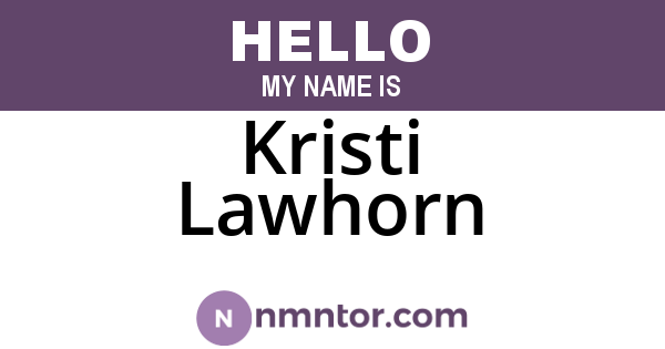 Kristi Lawhorn