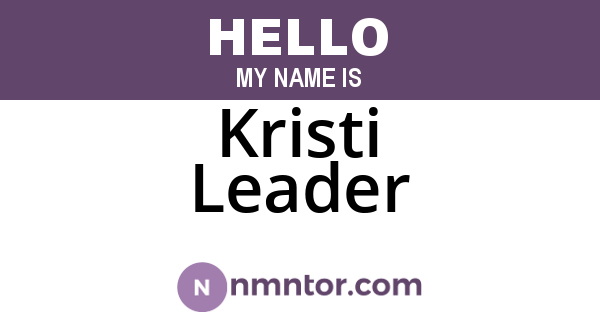 Kristi Leader