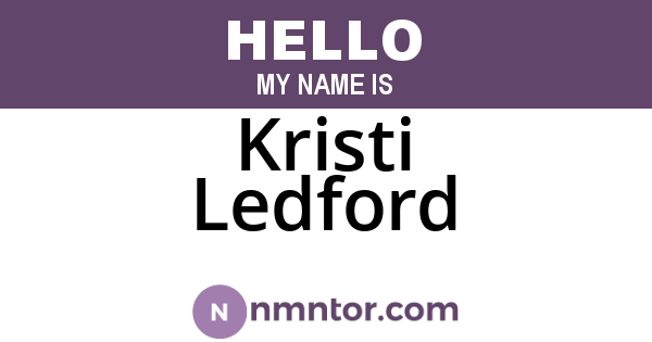 Kristi Ledford