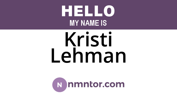 Kristi Lehman