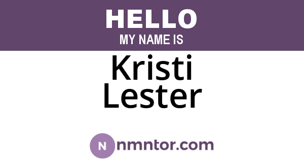 Kristi Lester