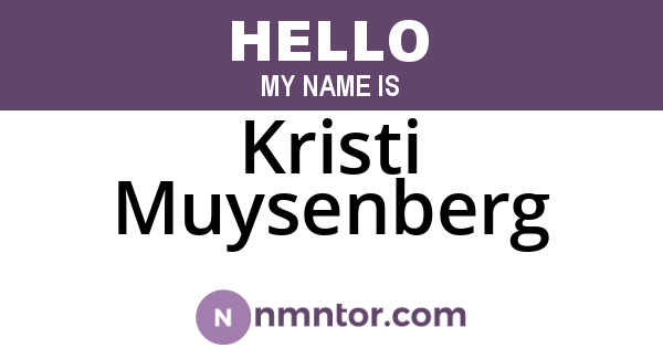 Kristi Muysenberg