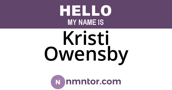 Kristi Owensby