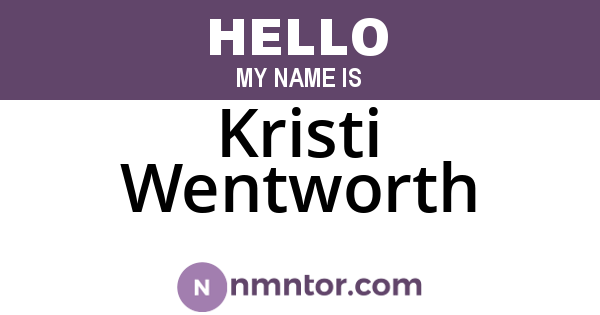 Kristi Wentworth