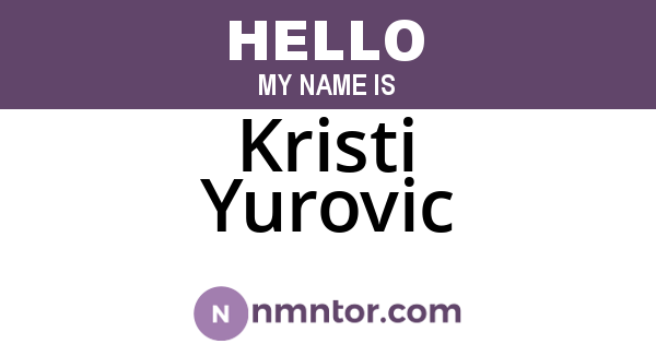Kristi Yurovic