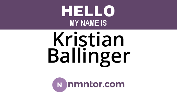 Kristian Ballinger