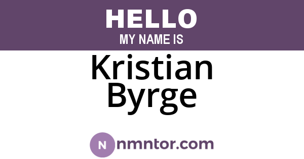 Kristian Byrge