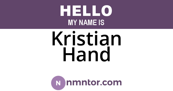 Kristian Hand