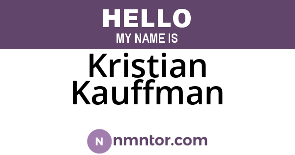 Kristian Kauffman