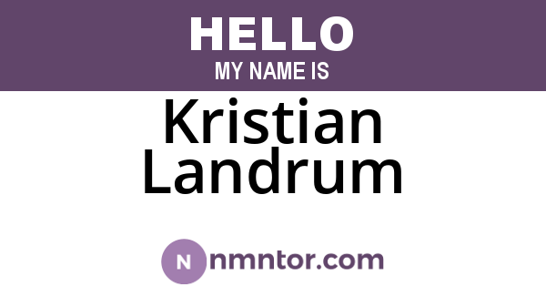 Kristian Landrum