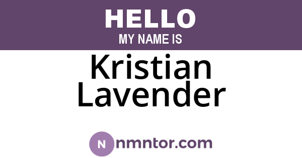 Kristian Lavender