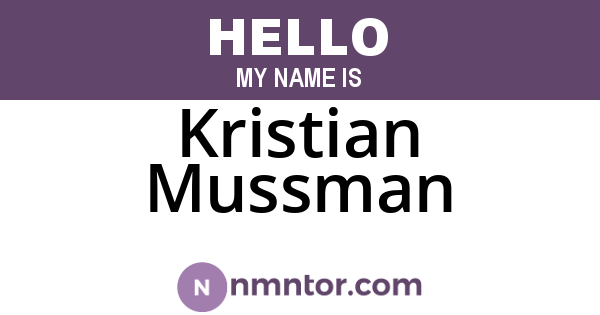 Kristian Mussman