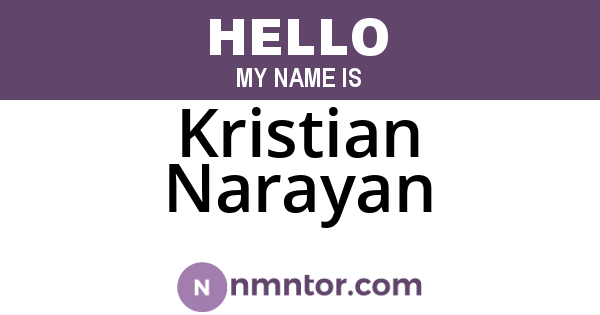 Kristian Narayan