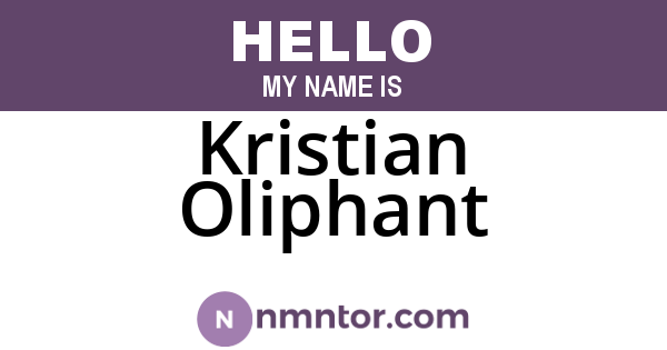 Kristian Oliphant