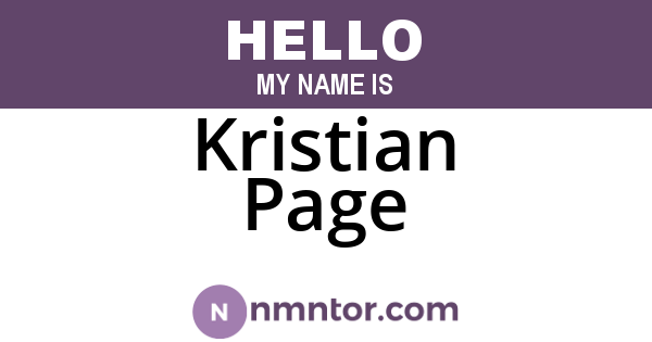 Kristian Page