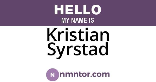 Kristian Syrstad