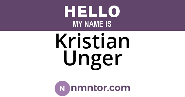 Kristian Unger