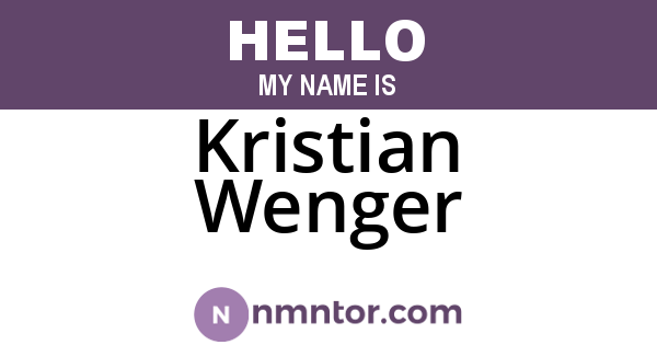 Kristian Wenger