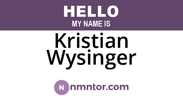 Kristian Wysinger