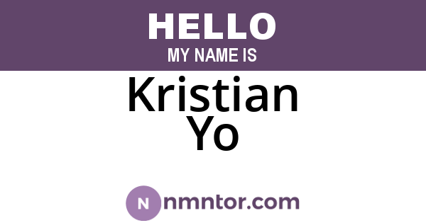 Kristian Yo
