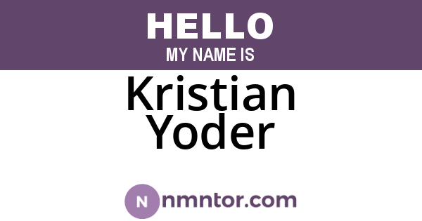 Kristian Yoder