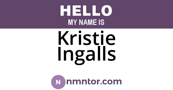 Kristie Ingalls