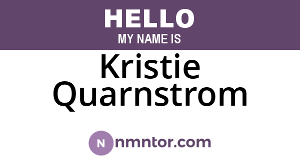 Kristie Quarnstrom