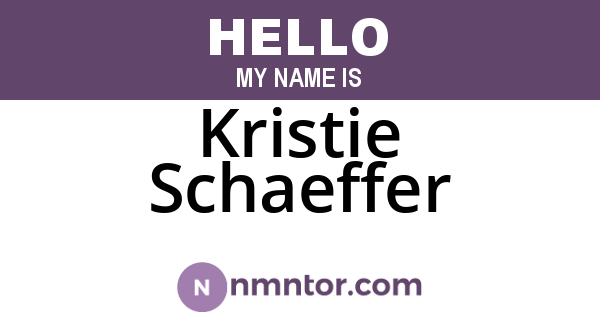 Kristie Schaeffer