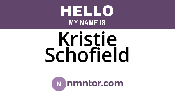 Kristie Schofield